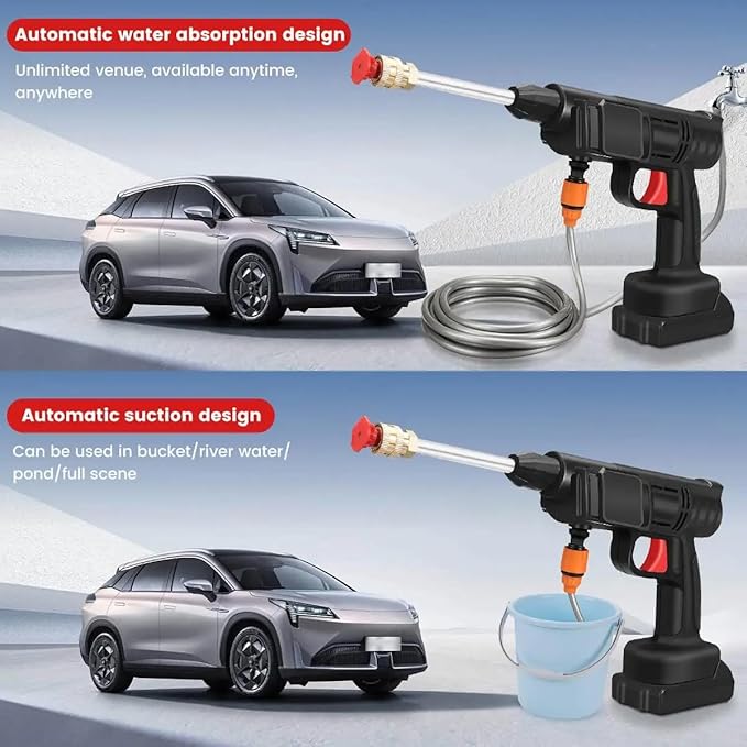 20000mAh Cordless High-Pressure Washer Spray Gun | Portable Cleaning Solution | Compatible with Makita 18V Battery