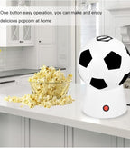 Football Popcorn Maker, 1200W Hot Air Popcorn Machine | Healthy Oil-Free Snack Maker with Overheat Protection & Temperature Control | Soccer Ball Serving Bowl