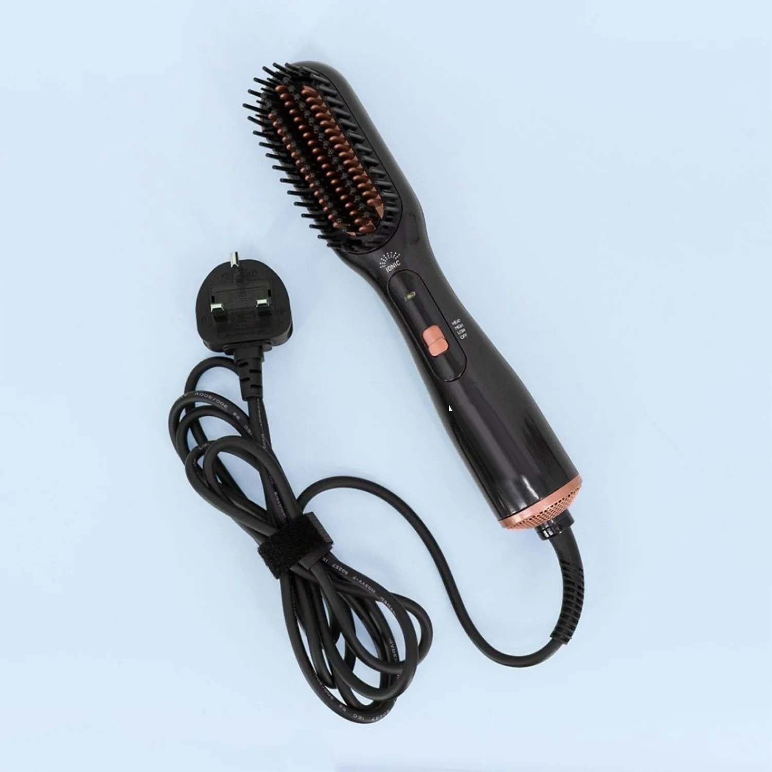 Professional 3-in-1 Hair Styling Brush | Hair Dryer, Straightener & Volumizer with Ionic Technology | Multiple Heat Settings for All Hair Types