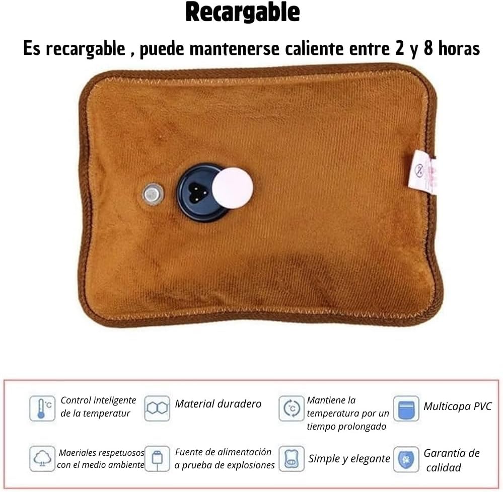 Rechargeable Electric Hot Water Bottle - Quick Heat in 15 Minutes, Portable & Effective for Muscle Pain Relief, Neck, Back, and Lumbar Pain | Long-Lasting Warmth for Up to 8 Hours | Safe, Easy-to-Use