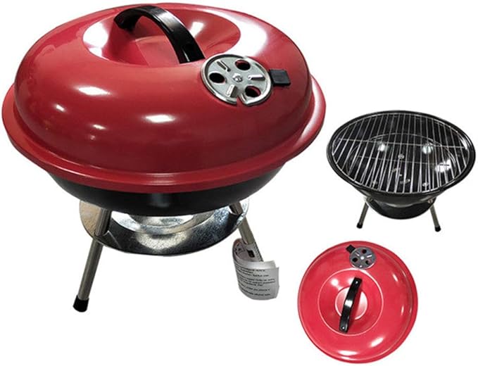 Large Charcoal Barbecue with Wheels | Stainless Steel Grill for Outdoor Family BBQ Parties | Durable & Portable Design
