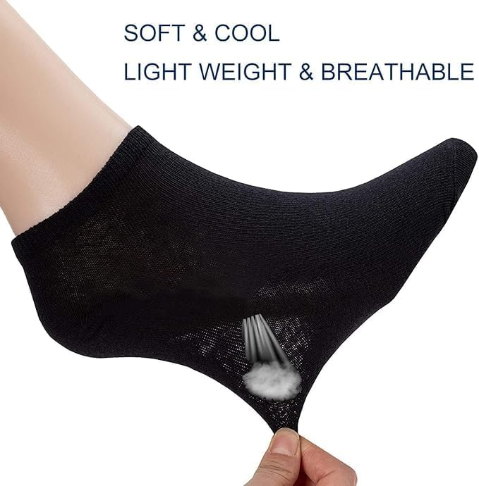 12 Pairs Ultra Thin Breathable Ankle Socks – Low Cut Summer Socks for Men & Women, Cool, Lightweight, Comfortable Fit, Ideal for Daily Wear (Black)