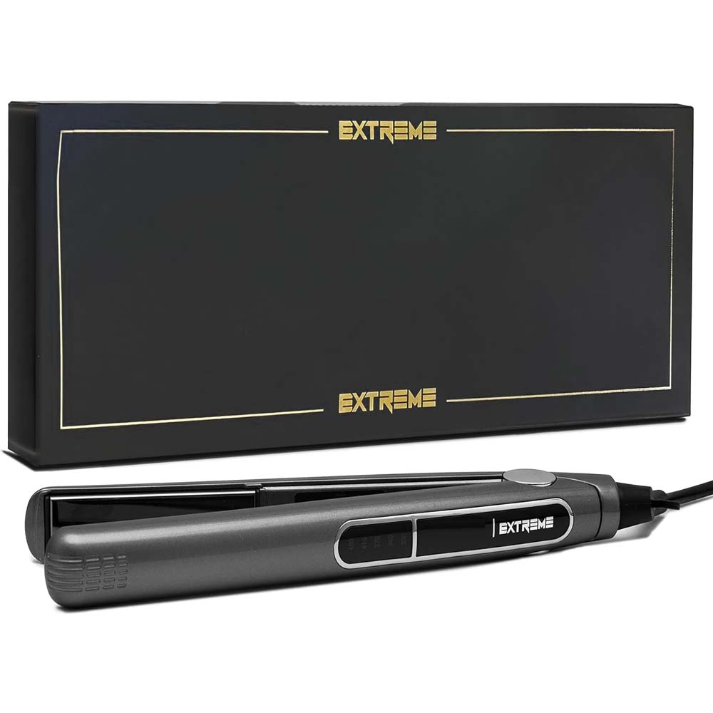 Extreme 480°F Hair Straightener | Professional Titanium Flat Iron with Digital Display, Adjustable Temperature & Fast Heat-Up for Smooth, Shiny & Frizz-Free Hairstyles