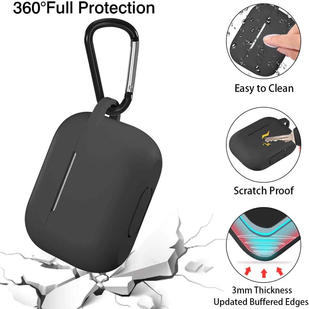 AC05 AirPods Pro Protective Case | Shockproof Silicone Cover with Carabiner Clip | Wireless Charging Compatible & LED Visible | Durable Protection for Apple AirPods Pro