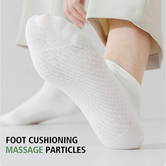 10 Pairs Men’s Breathable Cotton Ankle Socks – Ultra Lightweight, Soft & Comfortable Fit for All Seasons, Everyday Low-Cut Socks for Casual, Work, or Sports