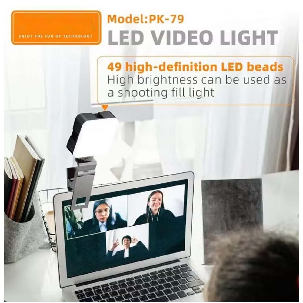 Mini LED Video Light – 6000K Adjustable Brightness 5.5W Fill Lamp with Universal Cold Shoe & Mount for DSLR Cameras, Smartphones, Laptops & Video Conferencing