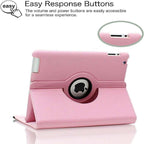 360° Rotating Stand Case for iPad 2/3/4 – PU Leather Smart Cover with Auto Wake/Sleep & Multi-Angle Viewing Stand (Multi Colour)