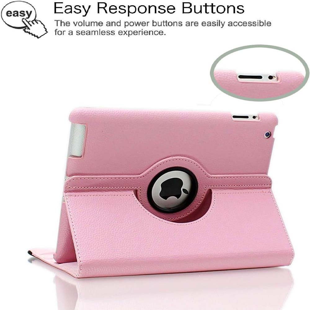 360° Rotating Stand Case for iPad 2/3/4 – PU Leather Smart Cover with Auto Wake/Sleep & Multi-Angle Viewing Stand (Multi Colour)