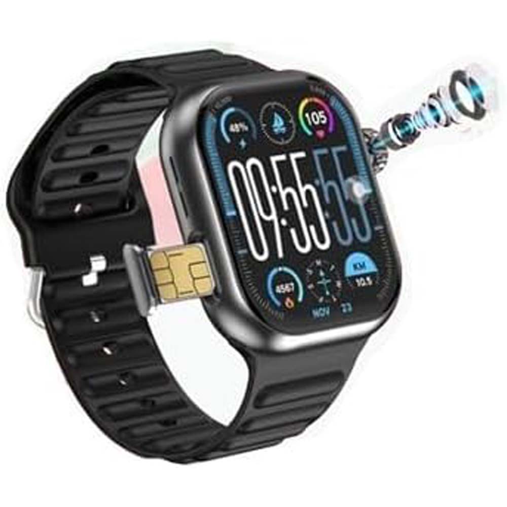 ST12 Smart Watch with 2.2" Full Touchscreen, 4G SIM Support, 3 Stylish Straps & Wireless Charger – Multi-Color for Men & Women