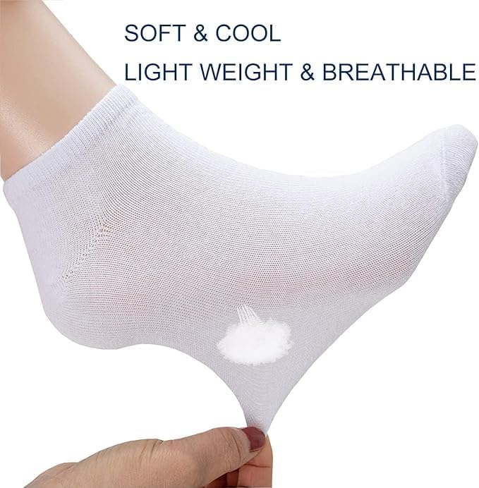 12 Pairs Ultra Thin Breathable Ankle Socks – Low Cut, Lightweight Summer Socks for Men & Women, Cool, Comfortable Fit, Ideal for Daily Wear (White)