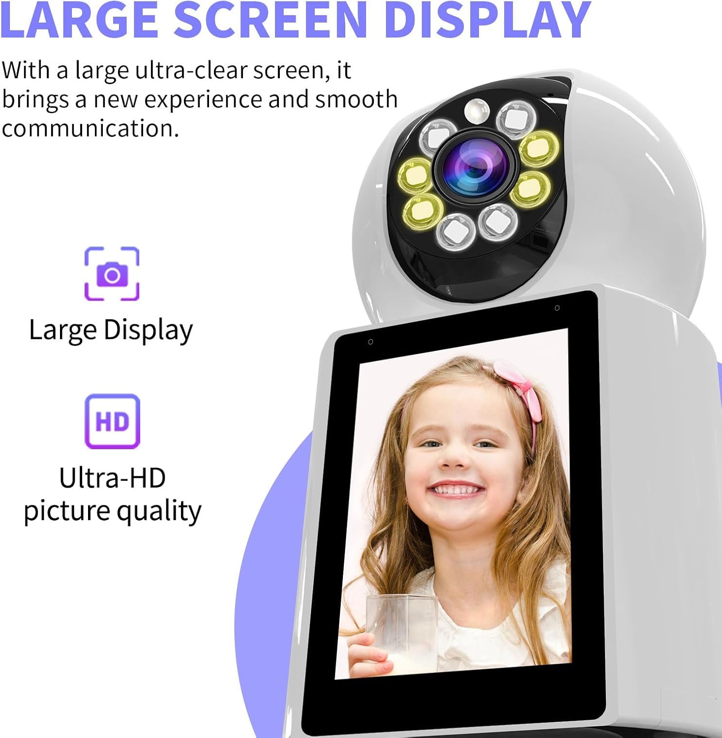 4K HD Indoor Security Camera – 360° Rotation, Night Vision, Two-Way Audio, Motion Alerts, App Control, Ideal for Pets, Babies, and Nanny Monitoring