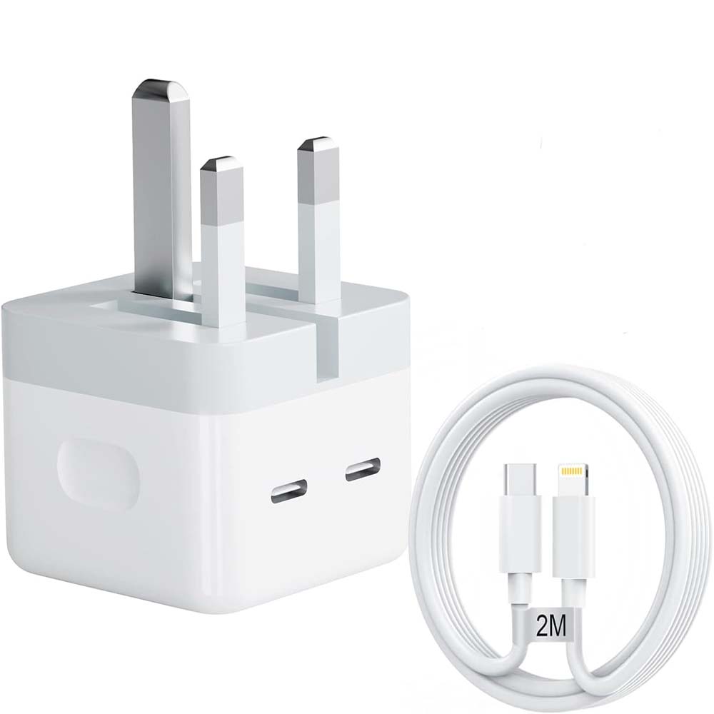 35W Dual USB-C PD Fast Charger | Foldable Compact Wall Adapter for iPhone 12/13/14, iPad, Samsung Galaxy, Huawei, Xiaomi & More – Portable Travel Charger