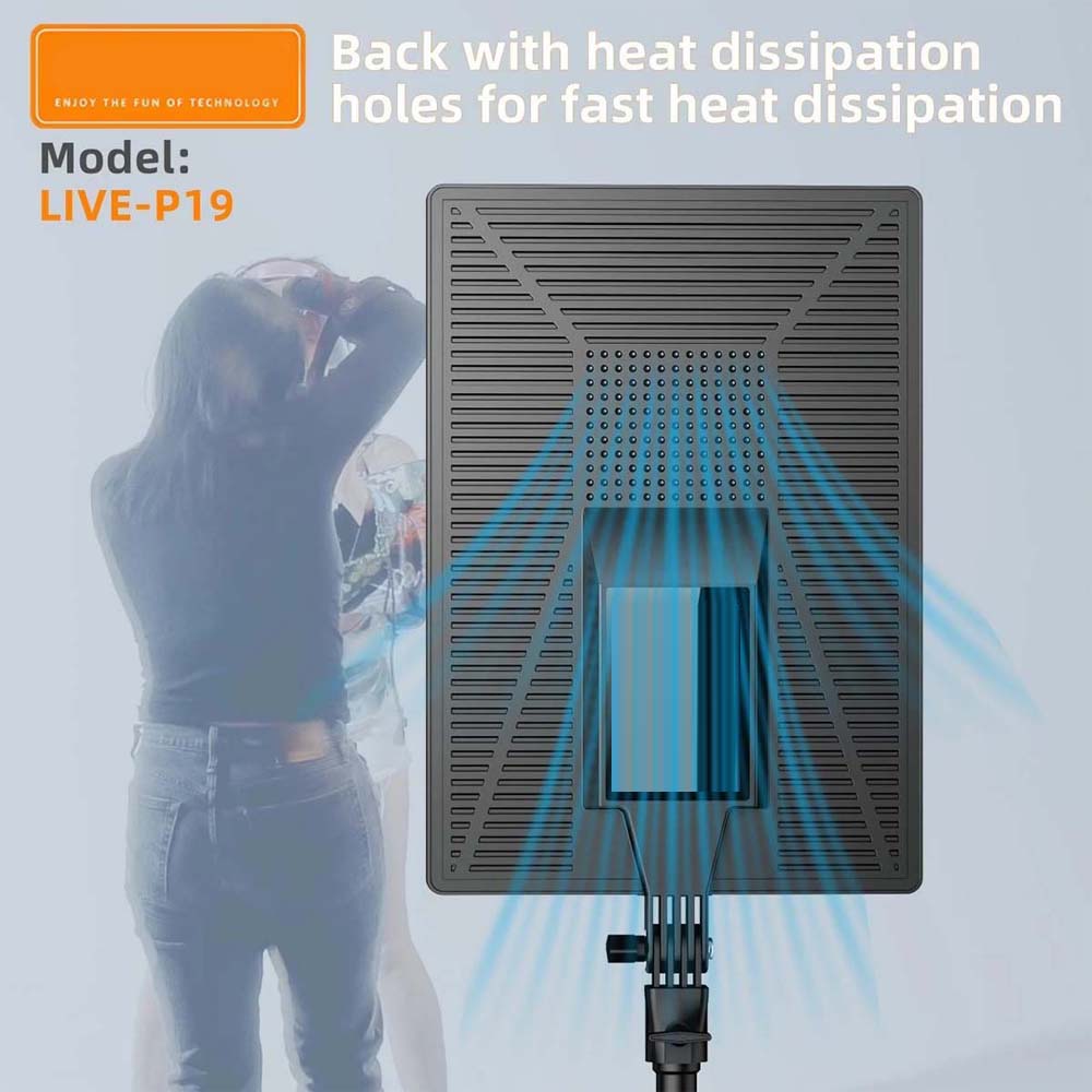 Live-P19 LED Fill Light Panel – Dimmable Bi-Color Studio Lighting with Adjustable Brightness & Color Temperature for Photography, Videography, YouTube, TikTok & Live Streaming