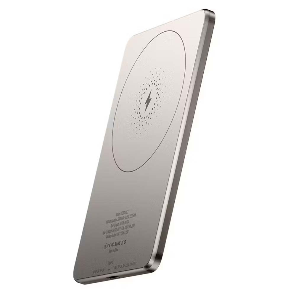 5000mAh MagSafe Power Bank – Ultra-Slim 15W Wireless Charger with Aluminum Body, Fast Charging Compatible with iPhone & Android (Multi-Device Support)