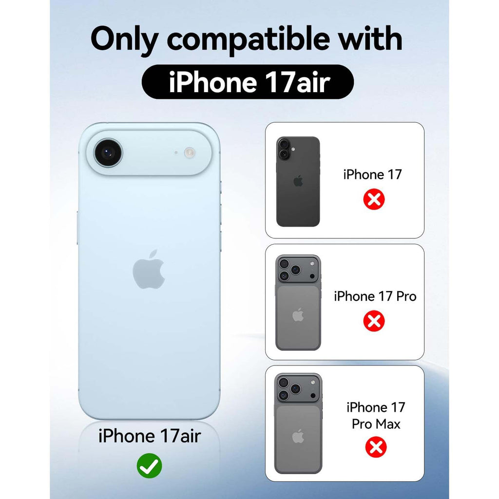 Crystal Clear Case for iPhone 17 Air 6.5" (2025) | Anti-Yellowing Hard Back, Slim Shockproof Bumper, Wireless Charging Compatible Transparent Protective Phone Cover