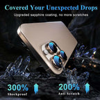 iPhone 14 Pro Max / 15 Pro Camera Lens Protector 3-Pack | 9H Tempered Glass with Alloy Ring | Anti-Scratch HD Clear Cover – Silver Titanium Finish