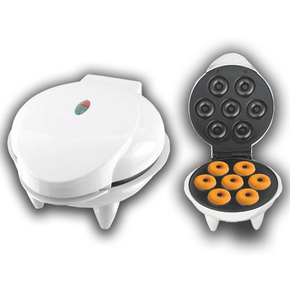 Electric Mini Donut Maker | 7-Donut Capacity with Non-Stick Plates | Double-Sided Heating for Quick, Easy Breakfasts, Desserts & Snacks – Compact Kitchen Appliance