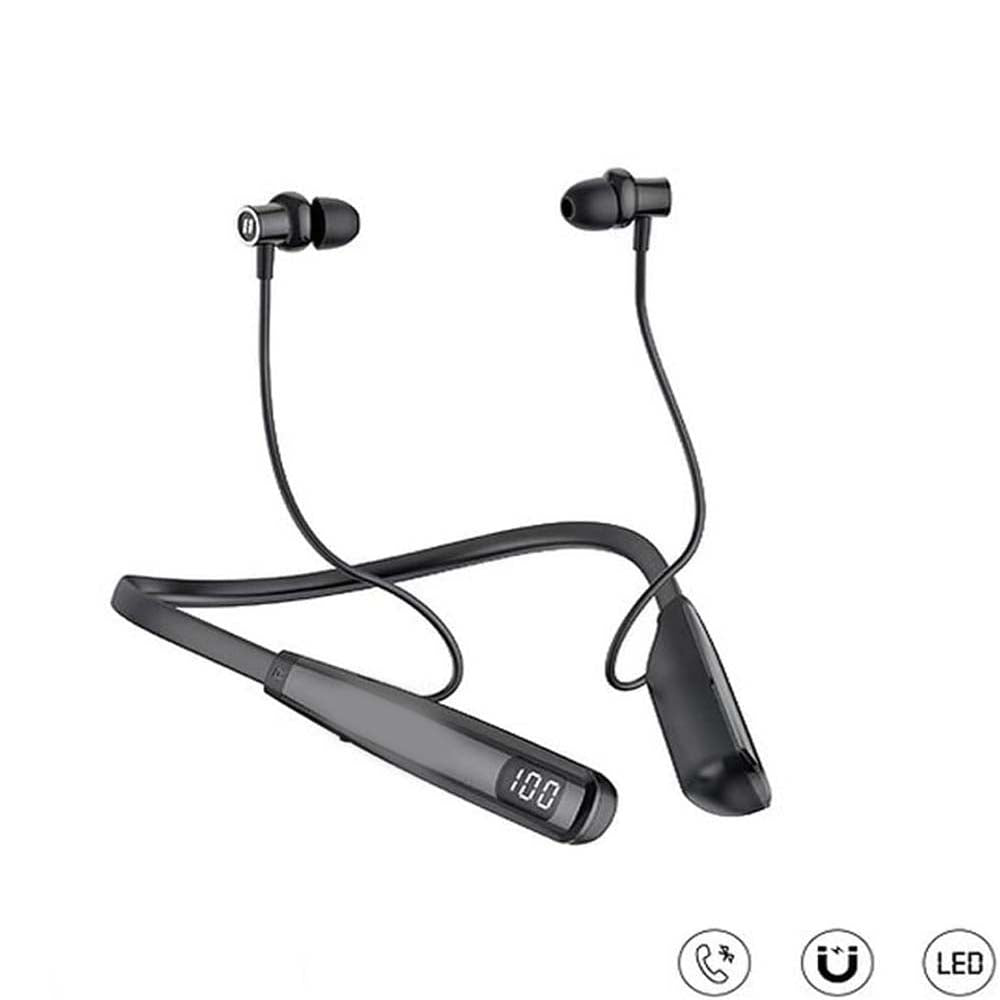 OSP 3 Bluetooth Neckband with 50H Playtime, Stereo Sound, TF Card Support, Bluetooth 5.4, Type-C Charging – Skin-Friendly & Lightweight Design