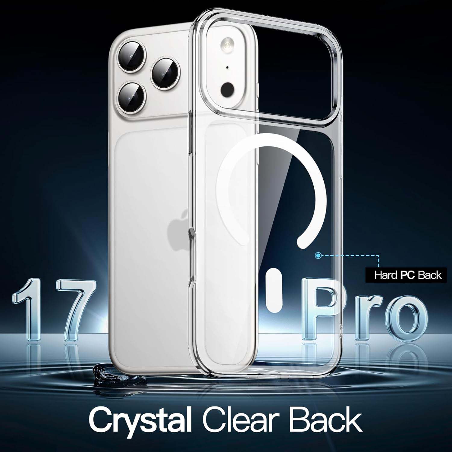 Magnetic Clear Case for iPhone 17 Pro 6.3" (2025) | MagSafe Compatible Shockproof Transparent Bumper Cover with Anti-Scratch Hard Back