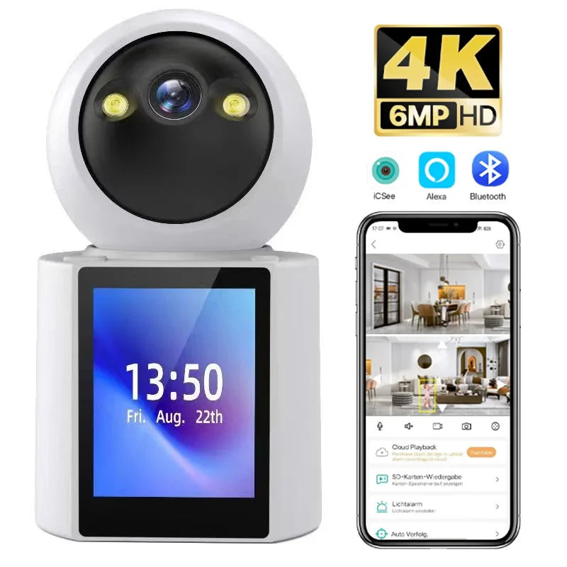 4K 6MP Smart PTZ IP Camera – AI Human Detection, Color Night Vision, Two-Way Audio & One-Click Video Calling for Advanced Home Security