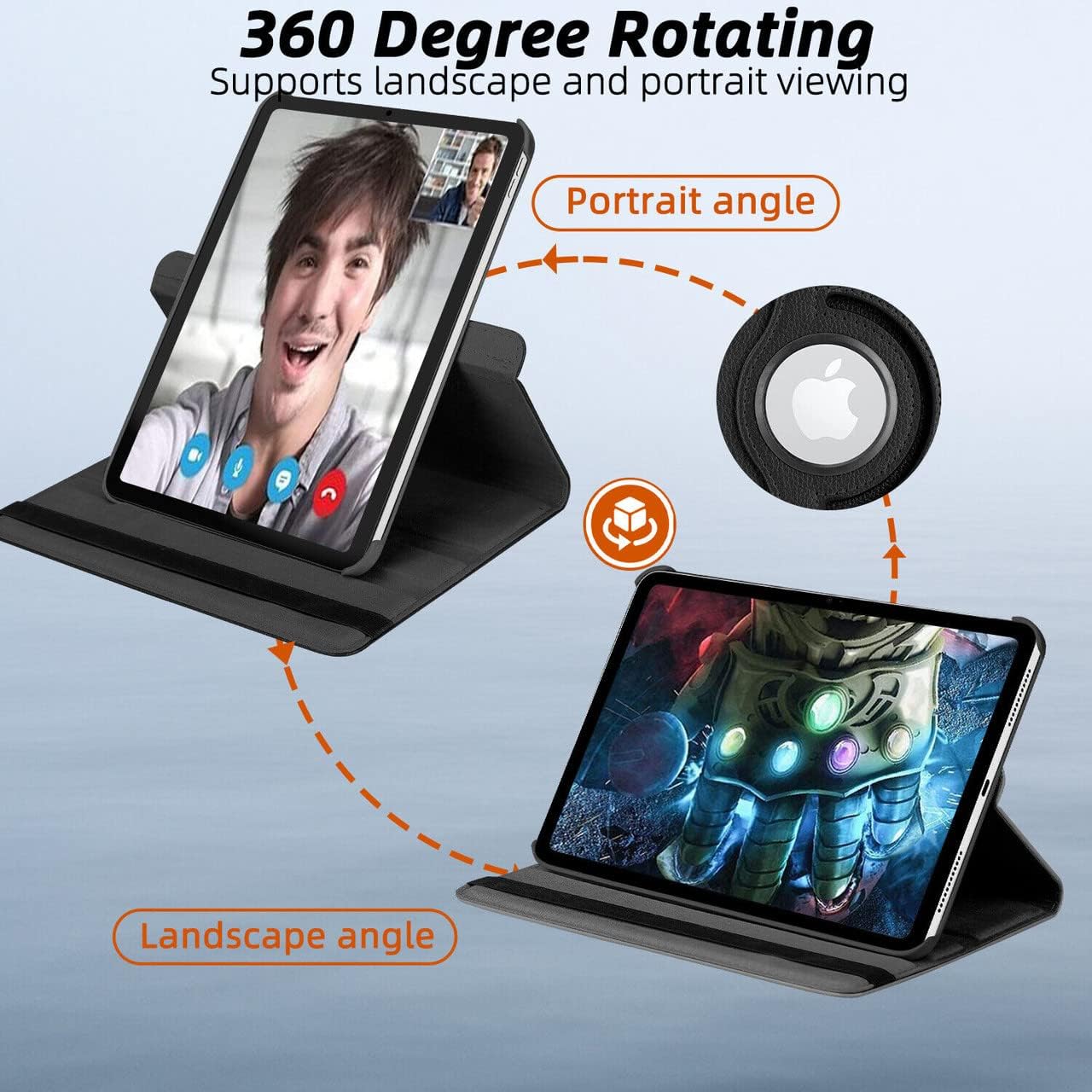 iPad 10th Gen 10.9" Leather Case – 360° Rotating Smart Cover with Auto Sleep/Wake, Multi-Angle Stand & Full Protection (Multi Colour)
