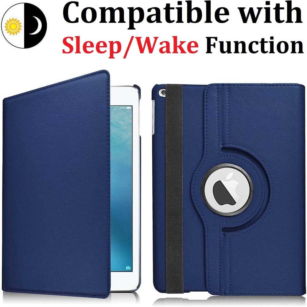 360° Rotating Stand Case for iPad Mini 4/5 – PU Leather Smart Cover with Auto Sleep/Wake & Multi-Angle Viewing (Multi Colour)