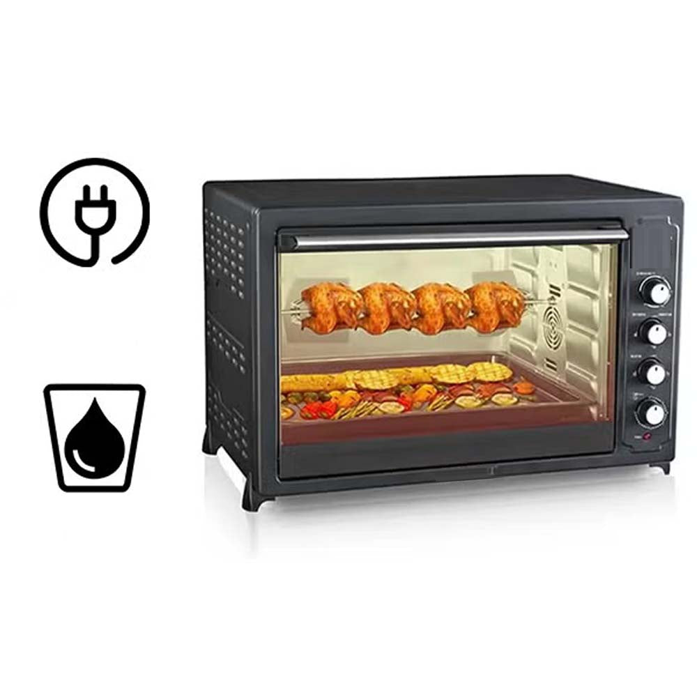OE-1419 55L Electric Countertop Oven – Rotisserie & Convection Function, Auto Shut-Off, Stainless Steel Heating for Baking, Toasting, Broiling, Family-Sized Cooking