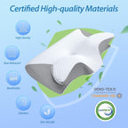 2-in-1 Memory Foam Cervical Pillow for Neck Pain Relief – Ergonomic Orthopedic Support for Side, Back & Stomach Sleepers