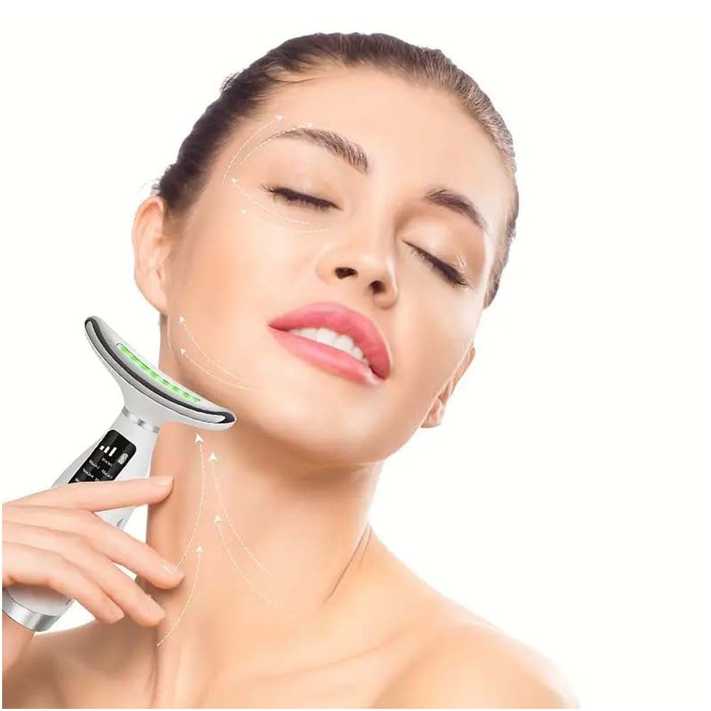 7-Colour LED Light Therapy Facial Massager | Skin Rejuvenation, Anti-Aging, Wrinkle Removal, Tightening & Slimming Beauty Wand for Face, Neck, Eyes with 7 Adjustable Modes
