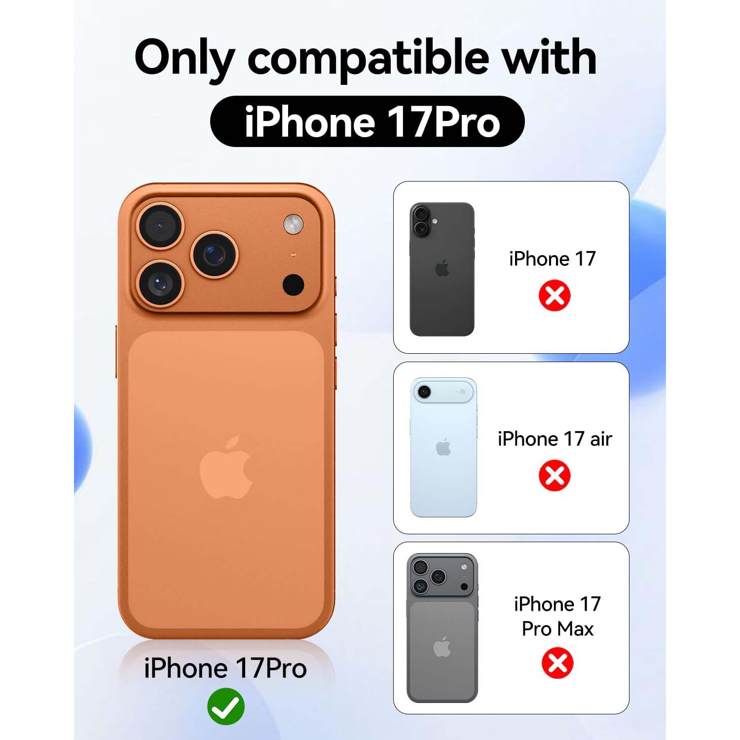 Crystal Clear Case for iPhone 17 Pro 6.3" (2025) | Anti-Yellowing Hard Back, Slim Shockproof Bumper, Wireless Charging Compatible Transparent Protective Phone Cover