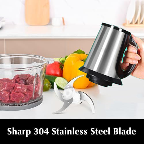 2-in-1 Stainless Steel Electric Meat Grinder & Food Processor – 6 Blades, 3.8L Capacity, Powerful Motor for Efficient Home and Restaurant Food Preparation