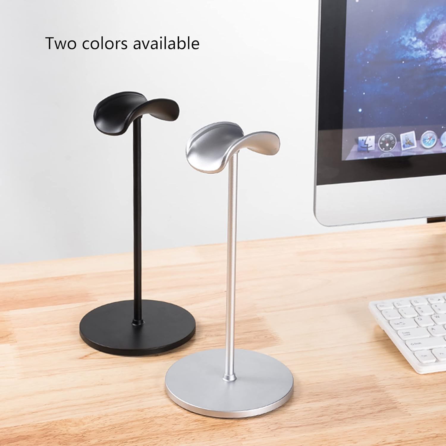 Universal Headphone Stand – Premium Aluminum Headset Holder with Stable Base | Desk Organizer for Gaming, Office & Studio Use | Fits All Headphone Sizes (Multi-Colour)