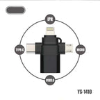 3-in-1 OTG Adapter – USB 3.0 High-Speed Hub with SD/TF Card Reader & Charging Port | Universal Connector for Smartphones, Tablets, Laptops & More
