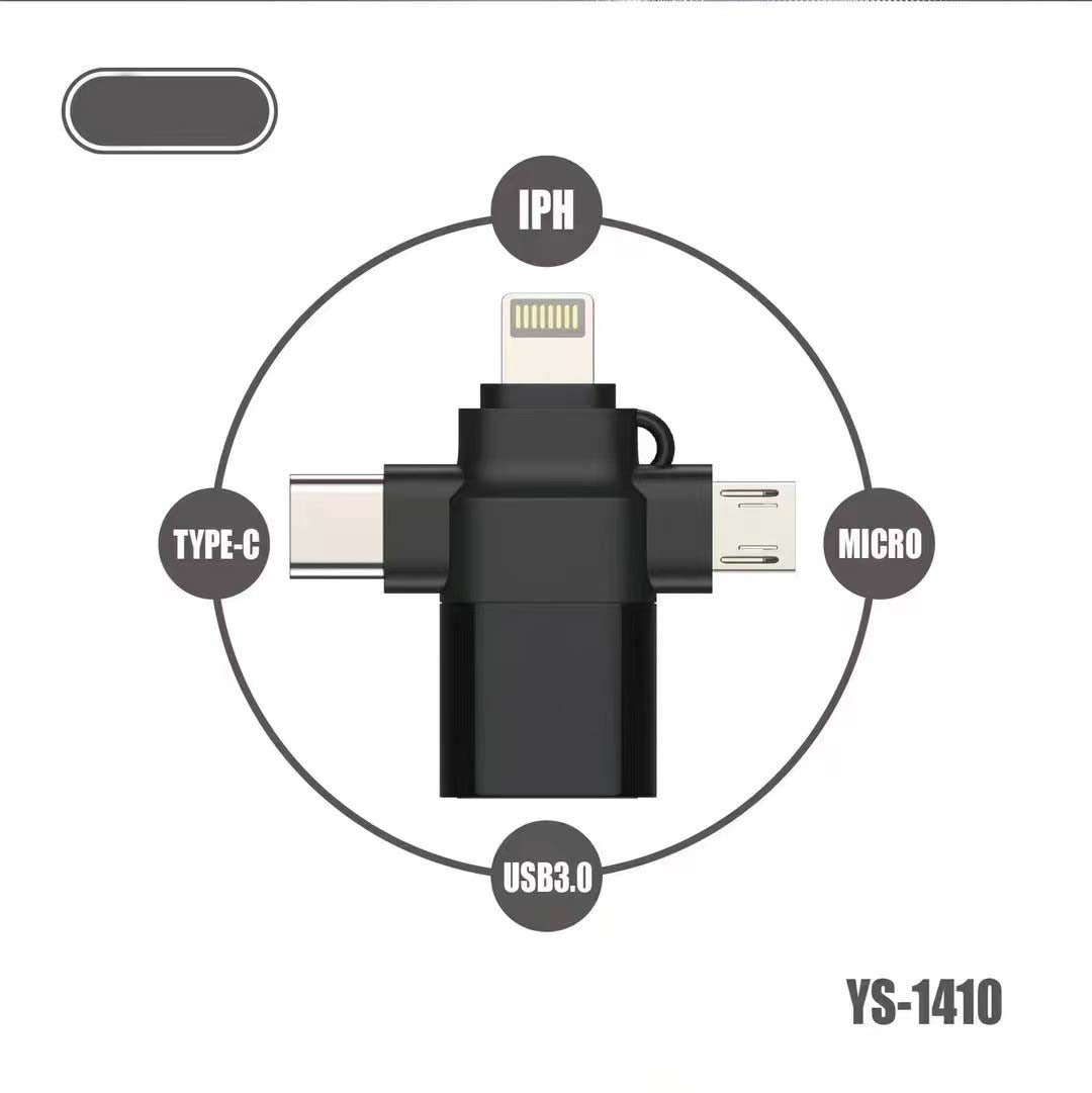 3-in-1 OTG Adapter – USB 3.0 High-Speed Hub with SD/TF Card Reader & Charging Port | Universal Connector for Smartphones, Tablets, Laptops & More