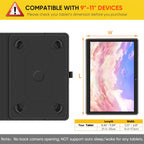 360° Rotating Tablet Case for 10/11-inch Devices – Premium PU Leather Cover with Auto Sleep/Wake, Multi-Angle Viewing, and Full Body Protection