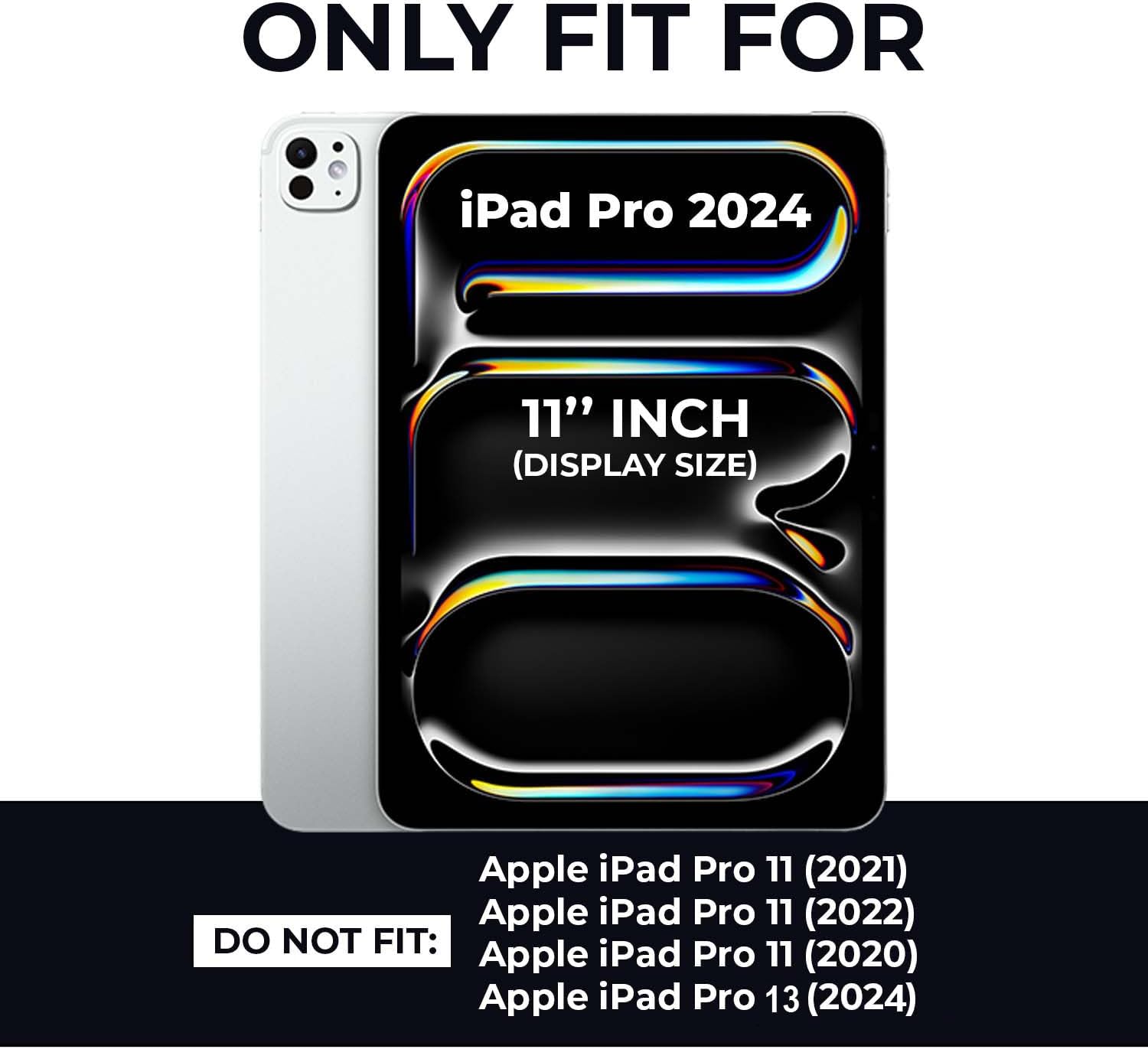 iPad Pro 11" (2024 M4) Case – 360° Rotating Smart Folio with Auto Sleep/Wake, Multi-Angle Stand & Full Protection (Multi Colour)