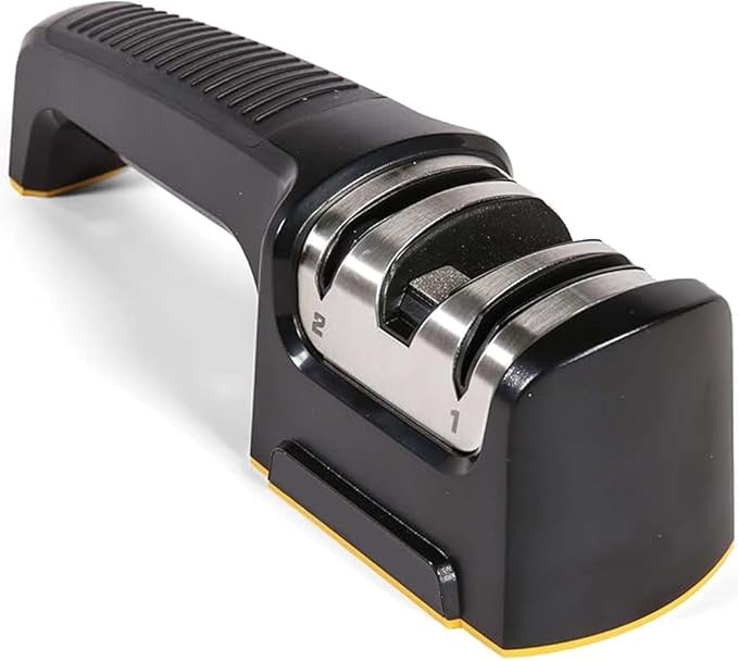 Compact Pull-Through Kitchen Knife Sharpener | Efficient Tool for Home Kitchens