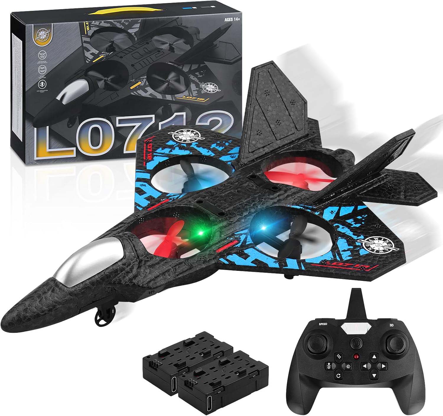 RC Aeroplane | 2.4GHz Remote-Controlled Fighter Plane with LED Lights