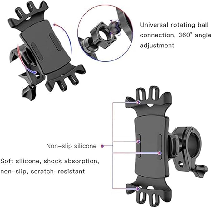 C66 Bike & Motorcycle Phone Holder | 360° Adjustable Mount for iPhone, Samsung, Huawei, and More