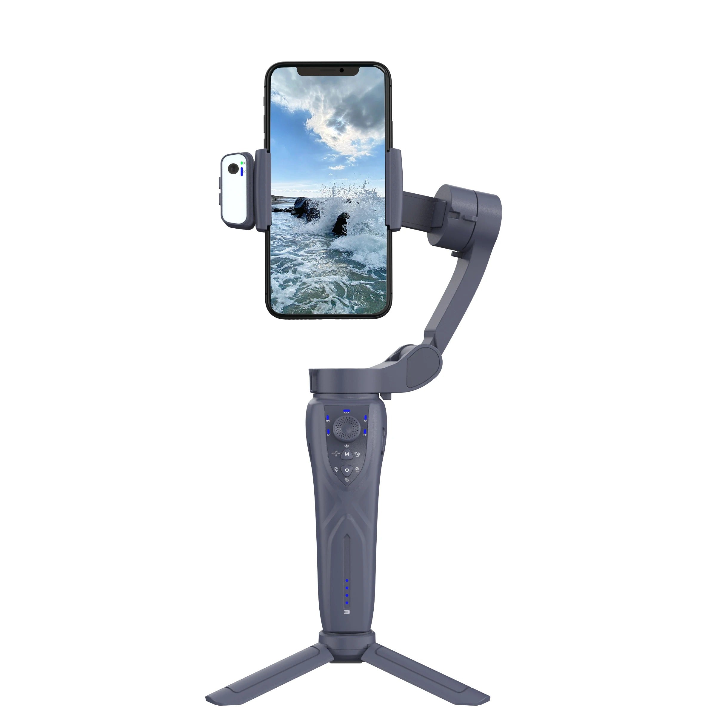 Handheld Gimbal F12 Camera Stabilizer | Tripod with Face Tracking & Horizontal Stabilizer for Selfies