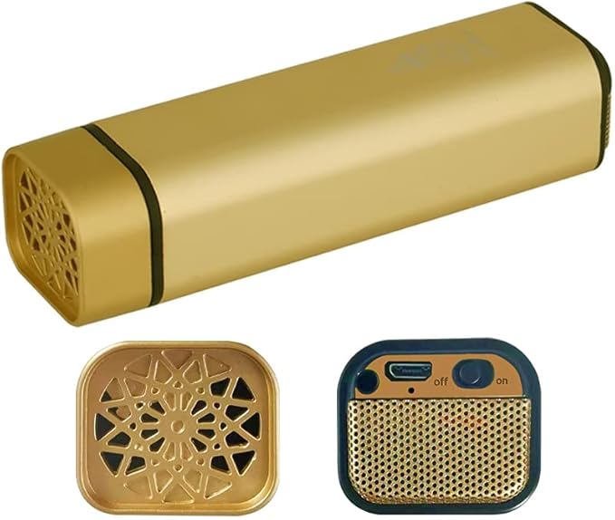 Rechargeable USB Electric Bakhoor Burner (Gold) | Portable Oud Incense Burner | Stylish & Functional Home Accessory