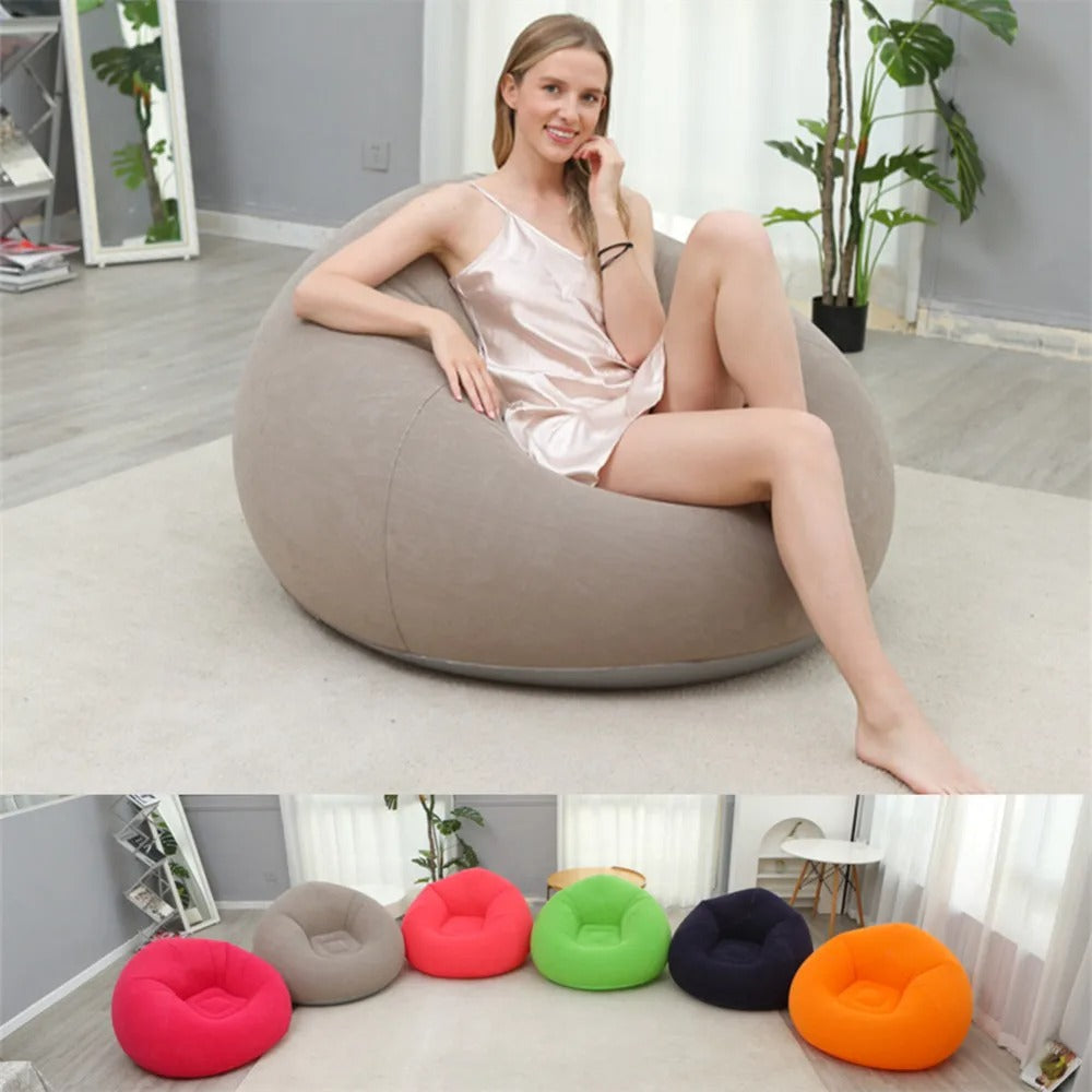 Portable Quick-Inflatable Sofa Chair | Plush & Comfortable for Indoor & Outdoor Use | Ideal for Living Room, Bedroom, Camping (Multi-Color)