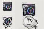 MJ33 RGB LED Soft Ring Light | 26CM Adjustable Ring Light with Phone Holder | Perfect for Video Recording & Live Streaming