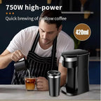 750W 430ML European Electric Espresso Coffee Maker | Italian-Style Brewing for Home & Office