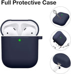 Soft Silicone Protective Case Cover for AirPods 2 & 1 | Durable & Stylish | Midnight Blue