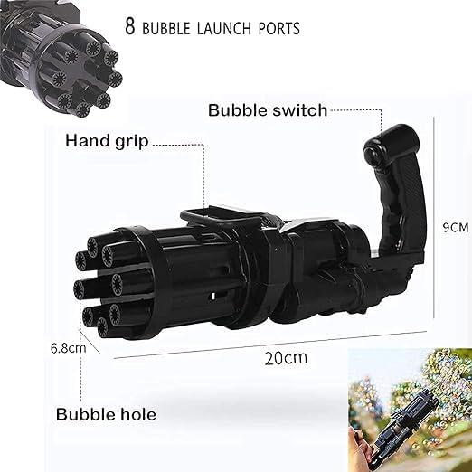 8-Hole Automatic Bubble Toy | Outdoor Electric Bubble Machine for Kids’ Endless Fun