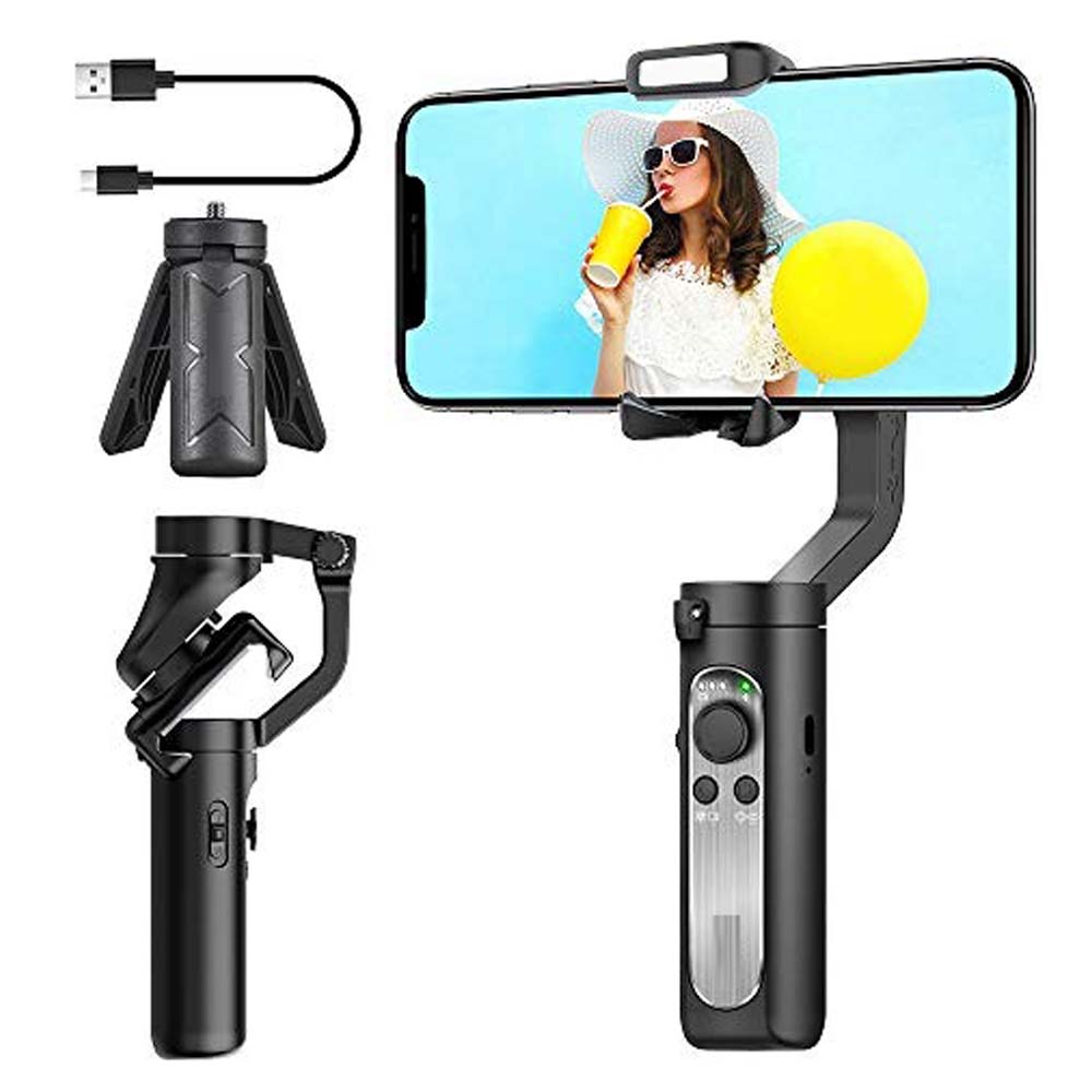 CQL Smart 3-Axis Gimbal Stabilizer for Smartphones & Action Cameras | Professional Video Stabilizer with Universal Compatibility and Long Battery Life