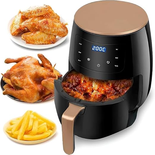 6L Multifunctional Digital Touch Air Fryer – 2400W Sleek Black Design for Healthier Cooking