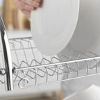 New Arrival 2-Layer Kitchen Dish Rack | Stainless Steel Dish Drainer & Plate Holder with Utensil Organizer