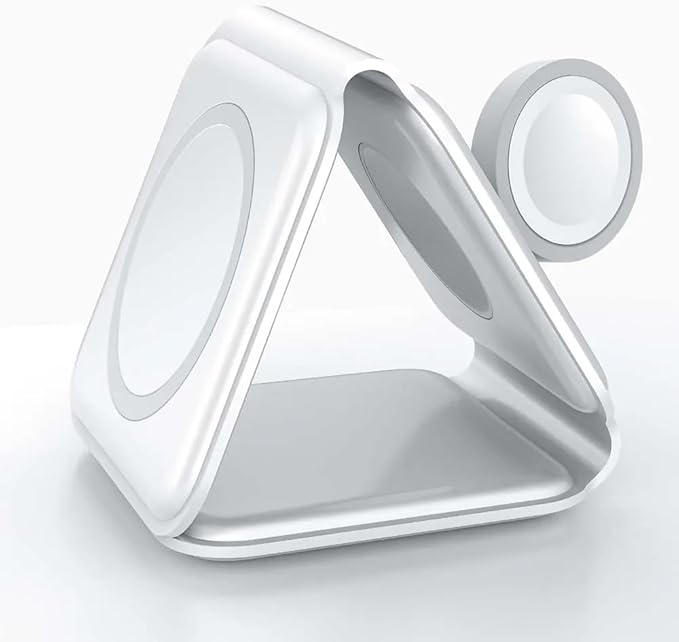 Foldable Magnetic Wireless Charger | 3-in-1 Charging Stand for iPhone, Android, Watches, and AirPods